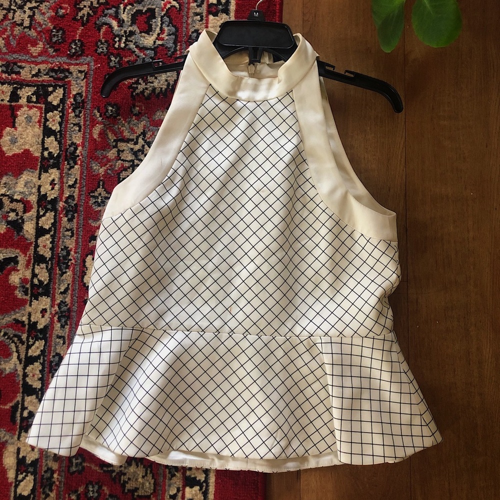 White peplum boutique blouse